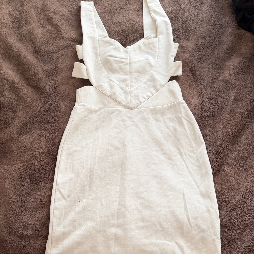 Forever 21 White Backless Cutout Bodycon Dress